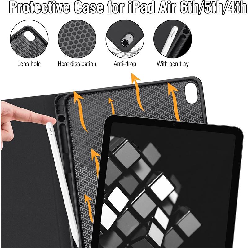 Magnetic Bluetooth Keyboard Case for 2026 iPad: Colorful Backlit, Touch Control, Compatible with Air5