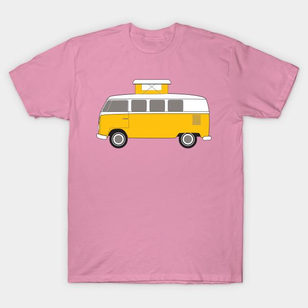 T Shirt Women Yellow Vintage Bus Harajuku Print Kawaii Tshirt Summer Short Sleeve Female T-Shirt Top Tee