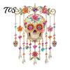 Handcrafted Spooky Home Accents Halloween Acrylic Wind Chime Pendant, Crystal Suncatcher Hanging Ornaments, Decorative Unique Seasonal Ornaments