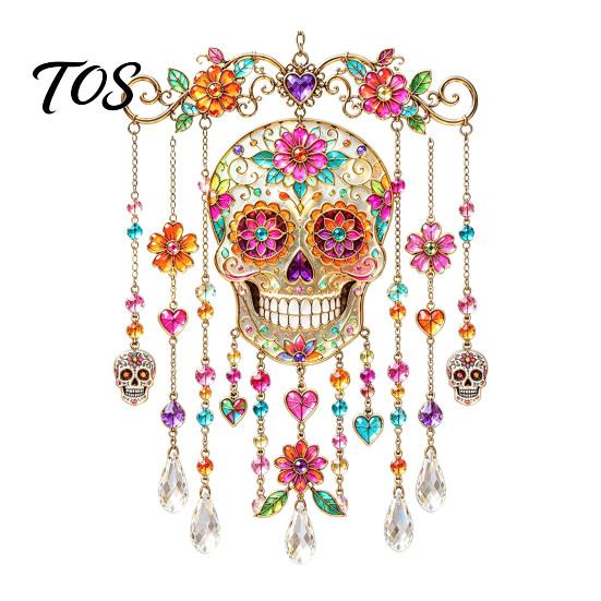 Handcrafted Spooky Home Accents Halloween Acrylic Wind Chime Pendant, Crystal Suncatcher Hanging Ornaments, Decorative Unique Seasonal Ornaments