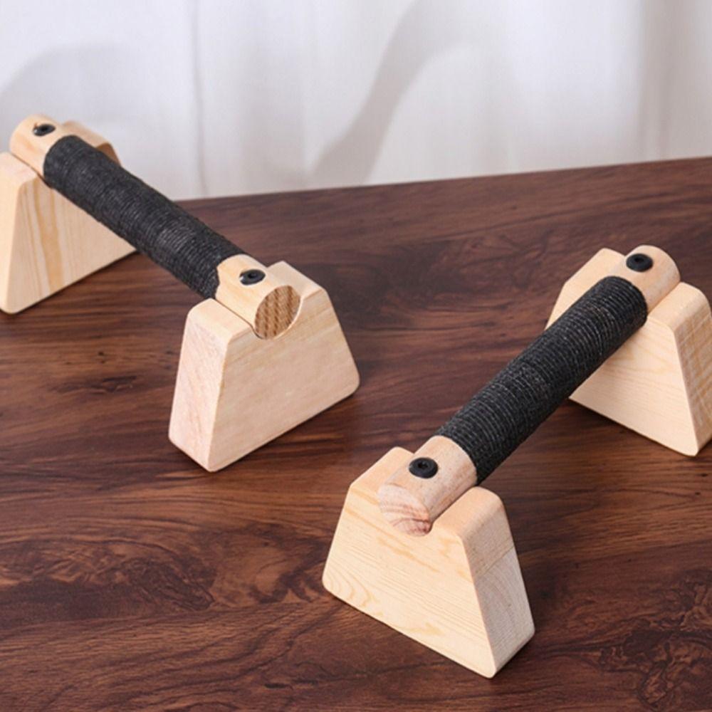 1 Pair Solid Wood Push-up Rack Thickened Handle Home Exercise Equipment Push Up Bar  Push-up