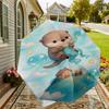 Adorable Otter Knitting Mermaid Tail Umbrella: Perfect for Outdoor Adventures, Auto-Opening & Closing, Lightweight and Durable, Ideal as a Gift 066