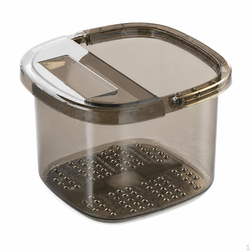 Small Foot Spa with Rollers, Pedicure Bath Handles & Lid, Soaking Tub for Home Massage