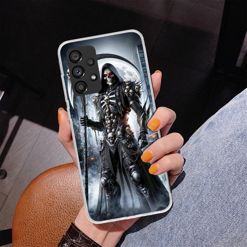 Death Grim Reaper Skull Scythe Phone Case For Samsung Galaxy A52 A32 A22 A12 A51 A31 A50S A30S A20S A10S Note 20 Ultra 10 Plus S