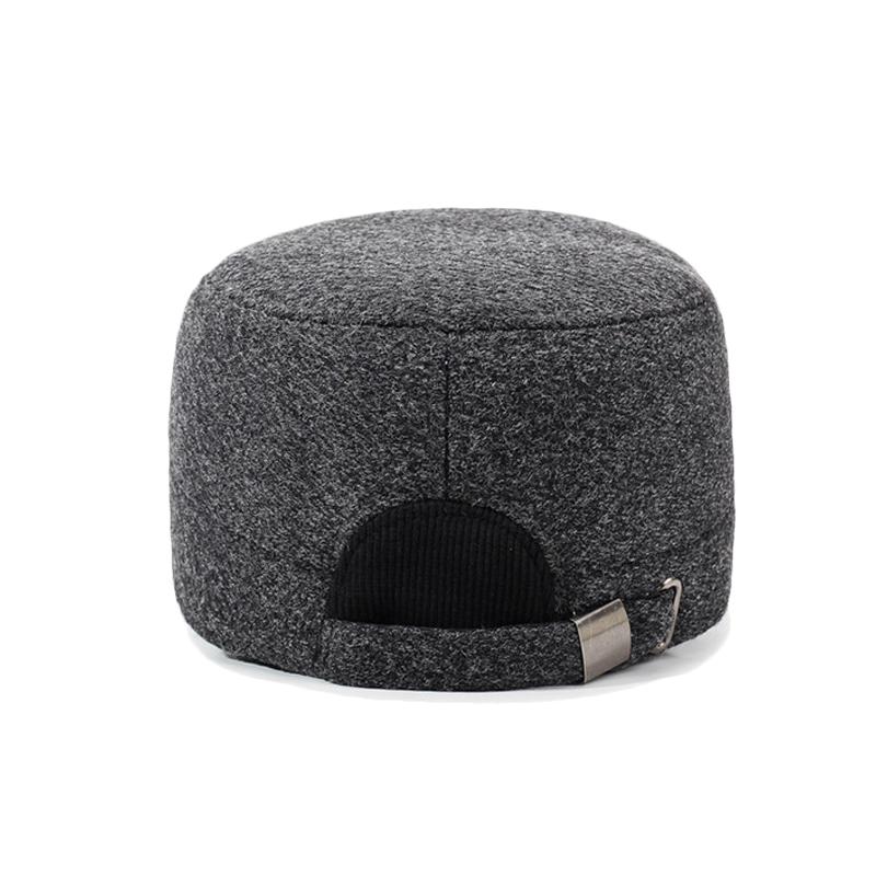 Middle-Aged and Elderly Cap Men's Winter Flat Cap Ear Protection Cap Autumn Winter Thick Warm Grandpa Cotton Cap