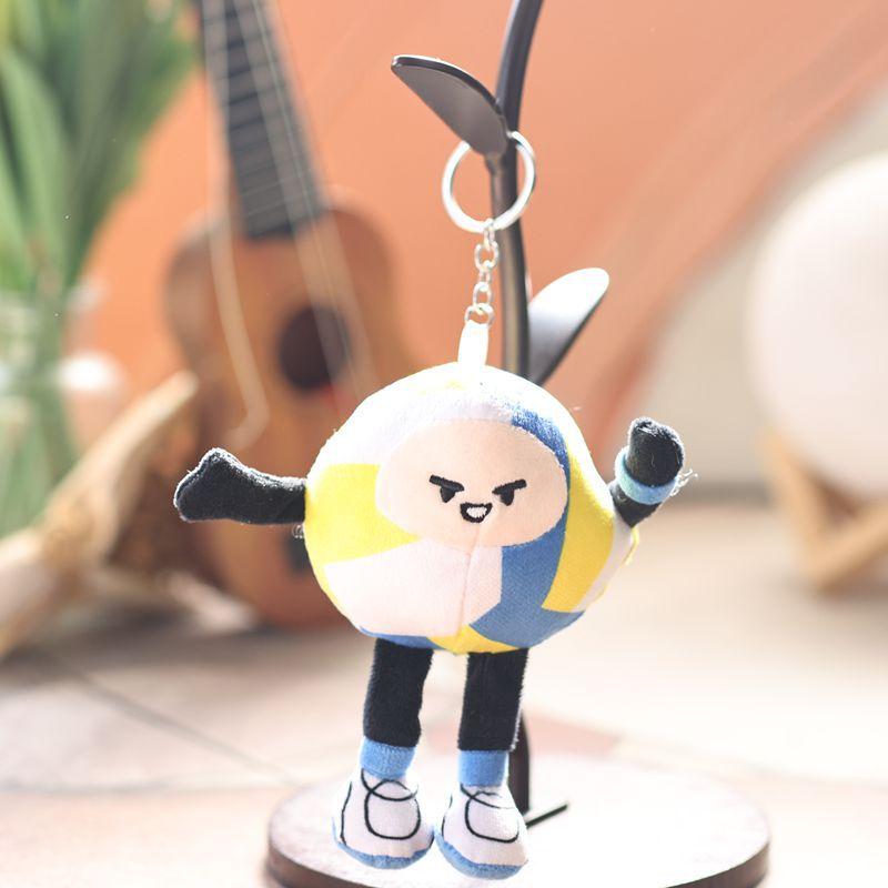1Pcs Kawaii Football Plush Bag Pendant Cute Volleyball Plush Toy Keychain Cartoon Stuffed Doll Backpack Decoration