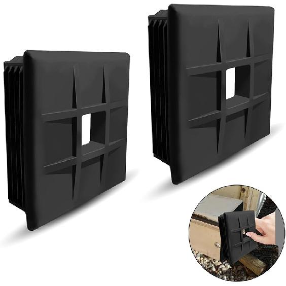 TonGass (2-Pack 4  RV Bumper Plug End Cap For RV, Camper, Travel, Trailer RV Square Ruber Bumper End Cap Trailer Protective Cap 2 Pack