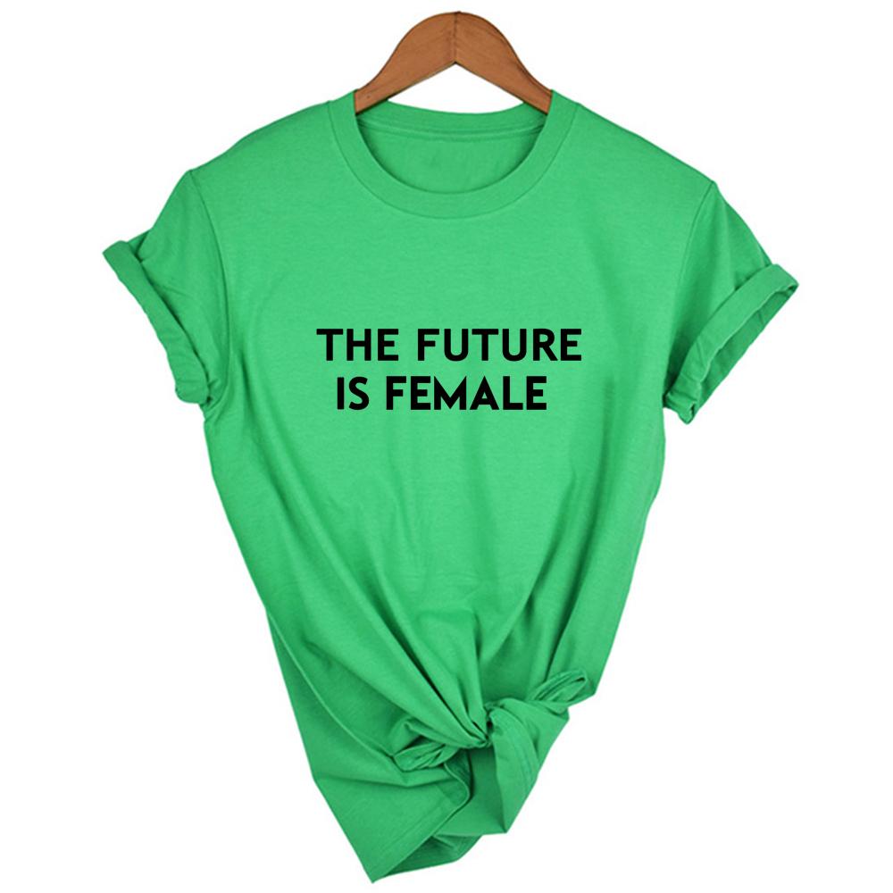 The Future Is Female Print Damen T-Shirt Sommer Freizeit T-Shirt Für Dame Mädchen Oberteil Top