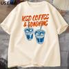 Iced coffee t-shirt and gift solropa for aUnisextes of coffee printed t-shirt for Coffee Club with vibrations of