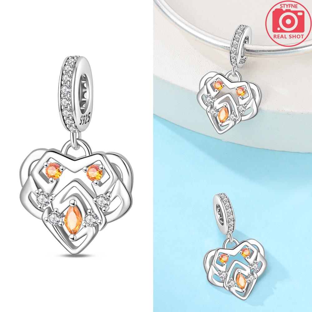 Oryginalny Miedziany Pomarańczowy Płomień Płatek Śniegu Wisiorek Energetyczny Amulety Wiatr Woda Drewno Koralik Pasuje Bransoletka Kobiety Biżuteria Zestaw na Prezent