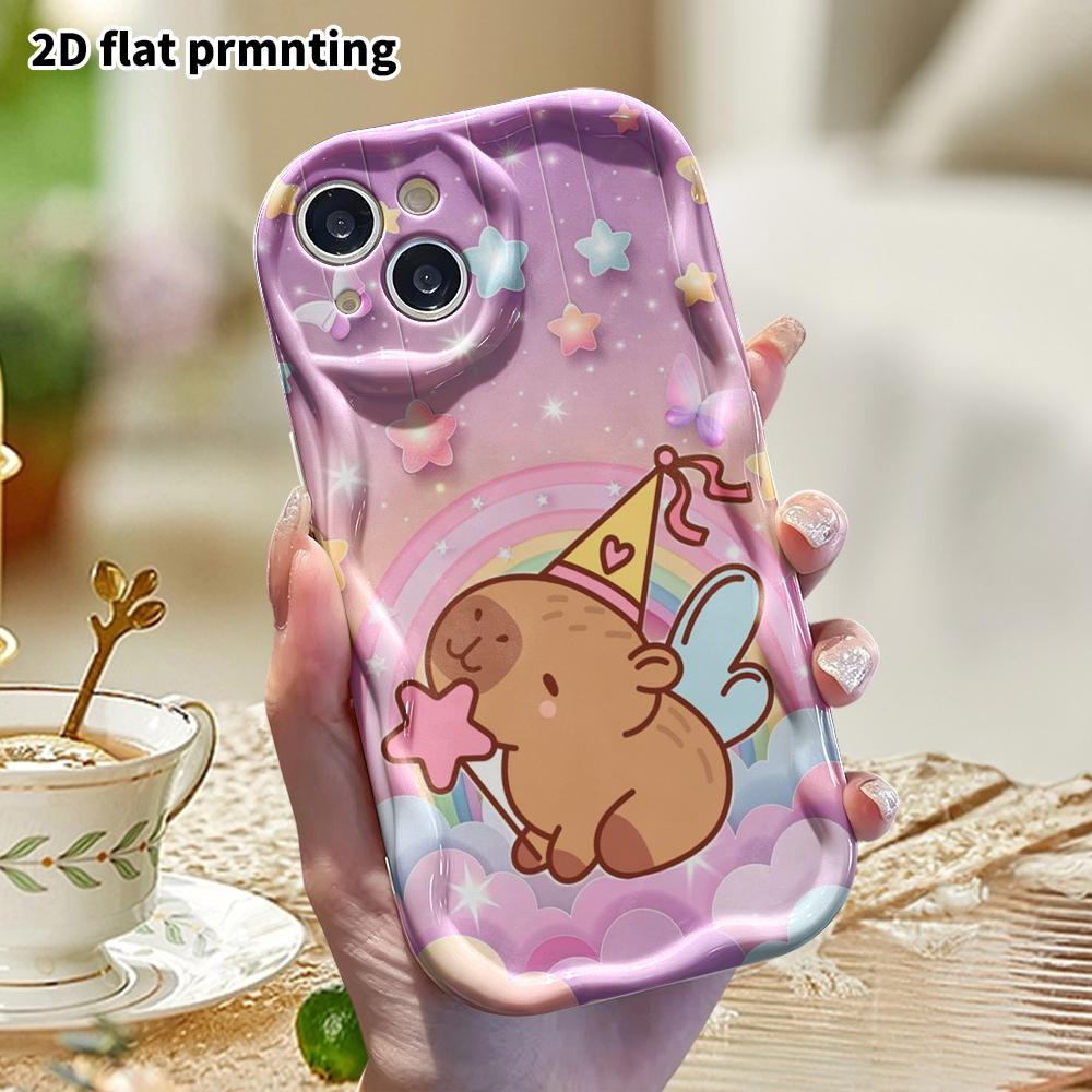 Phone Case: 2D Flat, Suitable for iPhone 18 17 16 15 14 13 12 Pro Protective Case, Phone Decoration, Fairy Magic Capybara, Perfect Christmas and Hallo