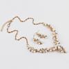 Pearl Simulated Gold/Silver Necklace Earrings Crystal Silver Plated Wedding Bridal Jewelry Sets