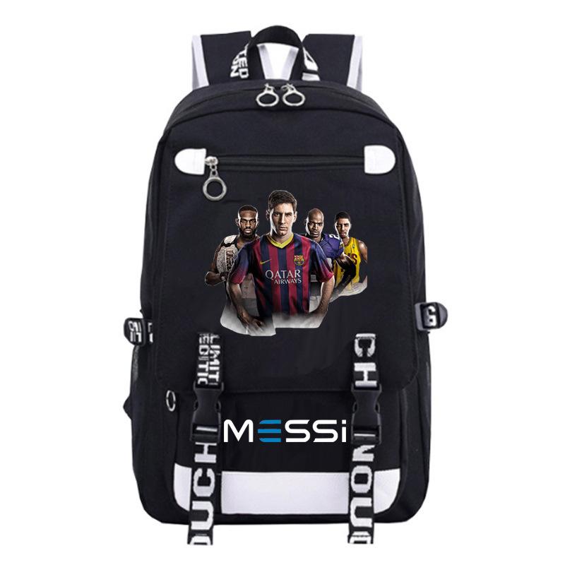 Large Capacity Schoolbag with Shoulder Strap; Student Three-piece Pencil Case Set