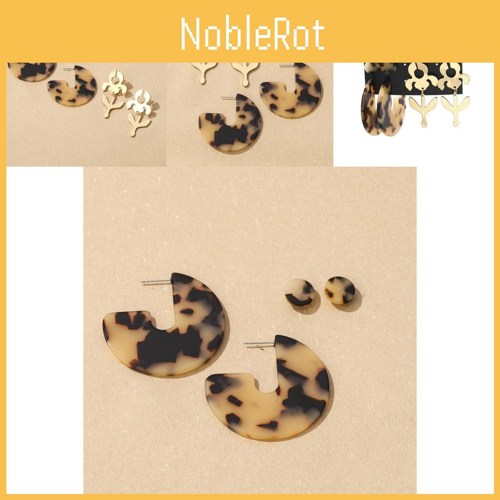 Trendy Leopard Print Acetate Stud Earrings With Bold Alloy Star Design Summer 2021