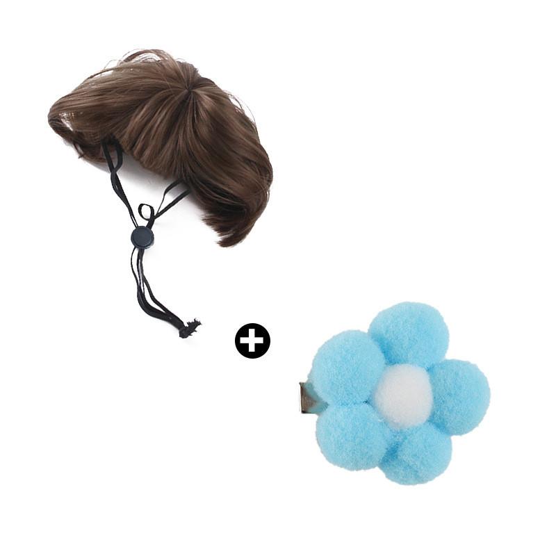 Adorable Pet Wig Accessory Set For Dogs With Colorful Floral Hair Clips For Parties And Celebrations