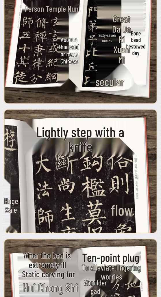Tang Liu Gongquan Xuanmi Ta Bei: Liu Style Regular Script Calligraphy Practice Sheets with Simplified Chinese Annotations