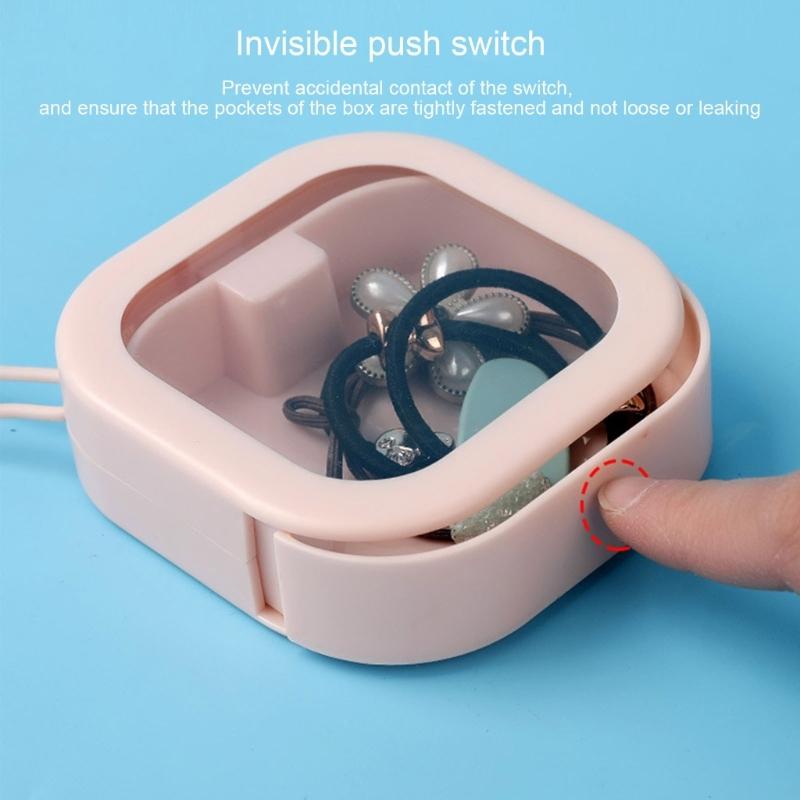 Hair Tie Organizer Portable Travel Qtip Holder Hair Accessories Storage Box Hair