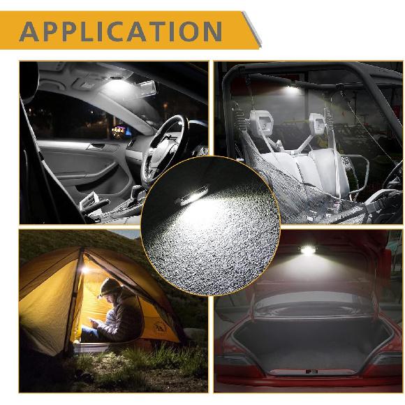 UTV LED Dome Light 12V With Switch, Rfroad Lighting Universal Roll Bar Mount LED White Lights Interior Dome Light For UTV ATV Polaris RZR Can Am Car