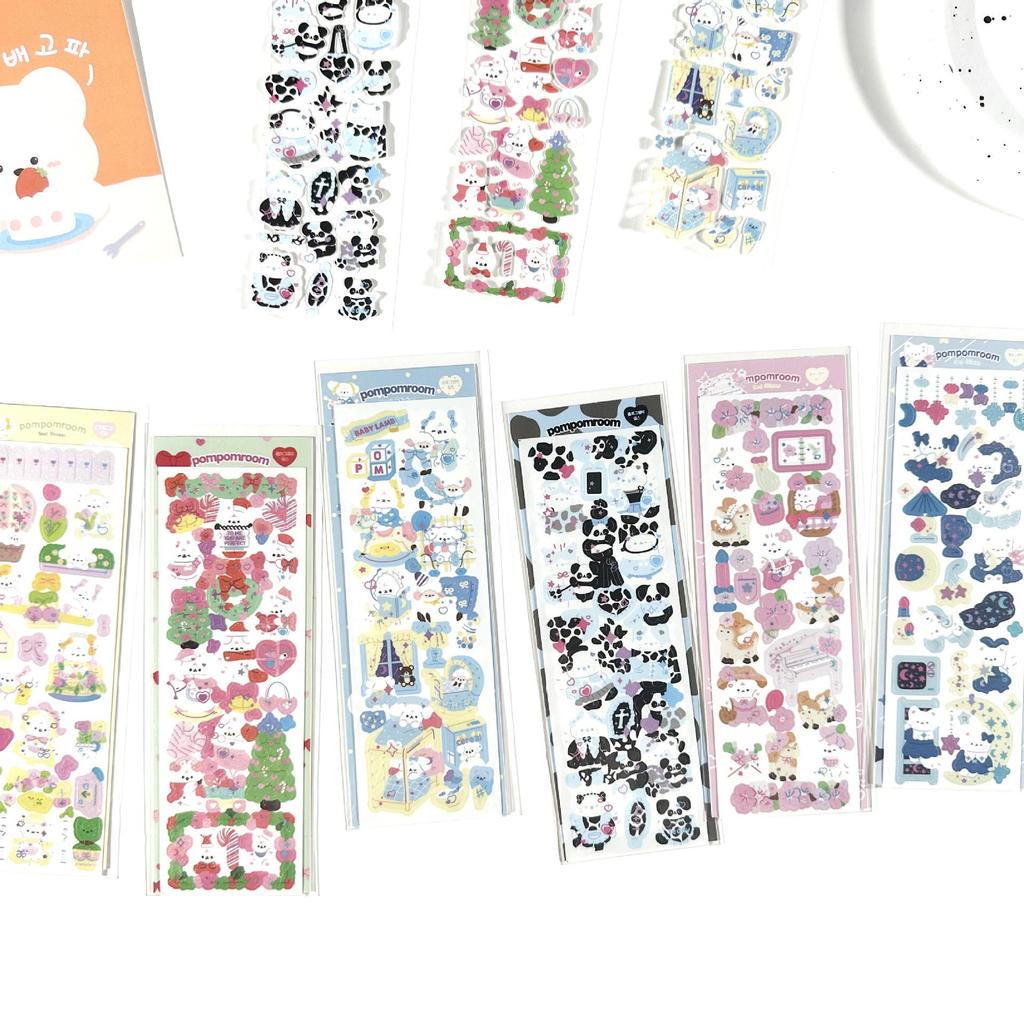 Korean Cute Cartoon Animal Christmas Stickers – Korean Style DIY Decorative Diary Decals