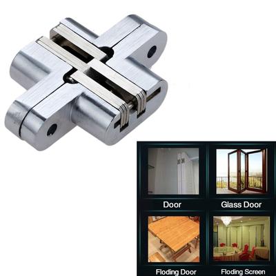 2pcs Door Hinges 304 Stainless Steel Hidden Invisible Concealed Folding Heavy Duty Kitchen/Garage Gate Hardware W/screw Fitting