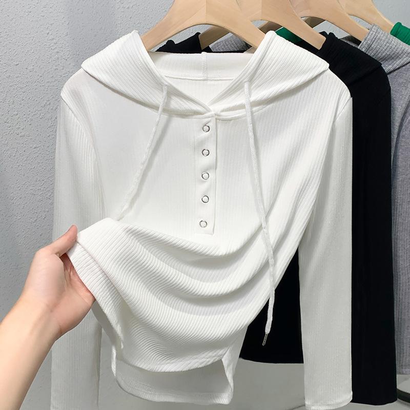 

Серая толстовка с капюшоном, женская новая приталенная базовая рубашка, осенне-зимняя универсальная куртка, тонкий повседневный топ XL