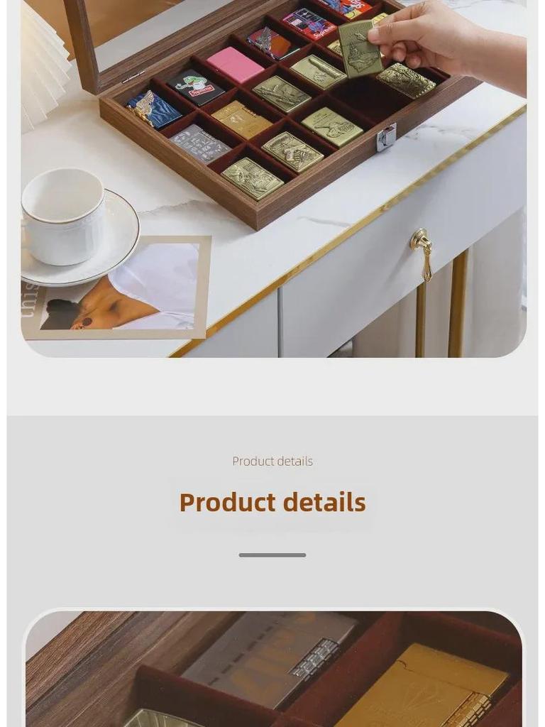 Windproof Lighter Display & Storage Box, Transparent Dustproof Cover, Large Capacity