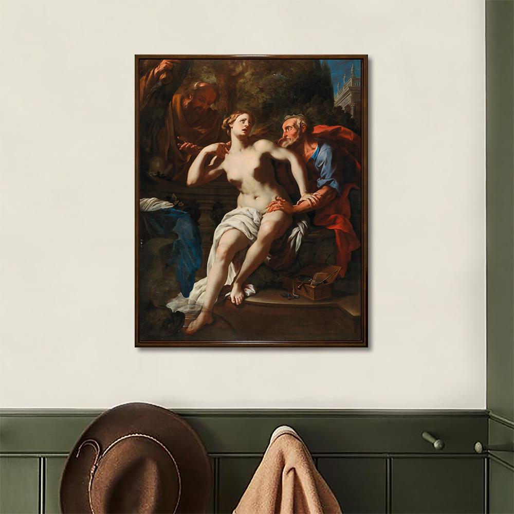 

Знаменитая картина маслом «Сусанна и старейшины», настенная картина для гостиной, плакат и печать на холсте, интерьер, домашний декор, без рамки 21*30cm