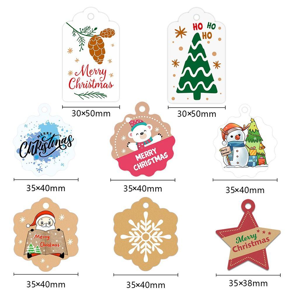 Supplies Merry Christmas Tags Wrapping Hanging Labels Xmas Tree Snowflake Santa Claus Snowman