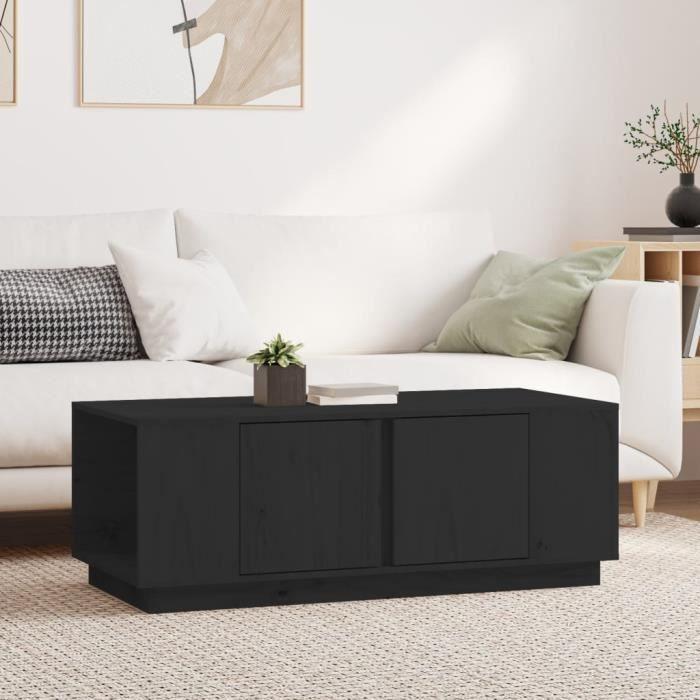 814433 vidaXL Coffee Table Black 110x50x40 Cm Solid Pine Wood