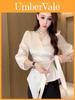 Crossover Satin Shirt With And For Sophisticated Spring Fashion