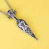 New Nordic Viking Celtic Wolf Head Sword Pendant Retro Hip Hop Punk Domineering Sword Necklace