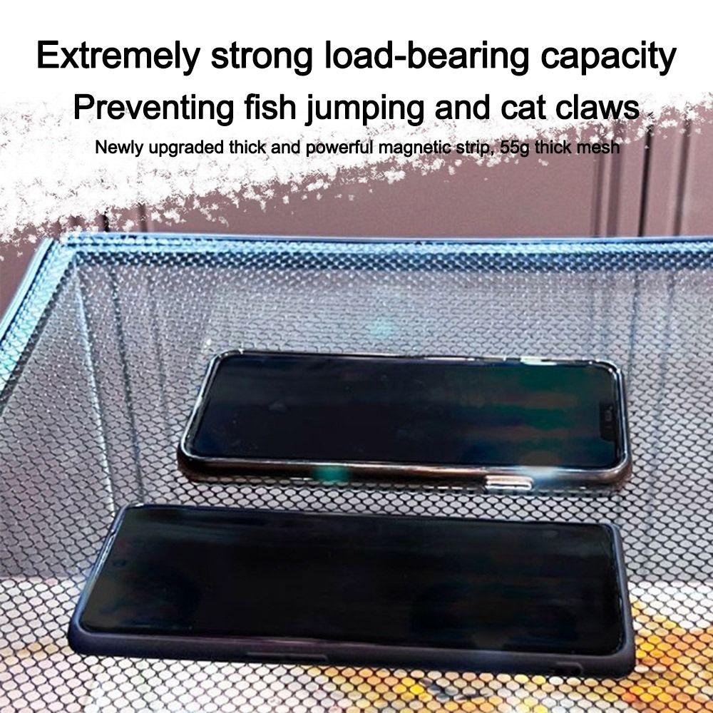 Sturdy Magnetic Fish Tank Lid Cover DIY Easy Installation Aquarium Anti-jump Net Fish Tank Top Protective Cover Fish Tank