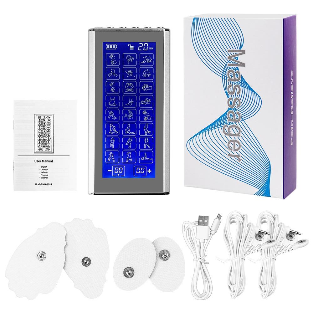 Tuhopeta 3-in-1 TENS Unit Muscle Stimulator EMS Dual Channel 10 Reusable Electrode Pads 36 Modes for Neck Pulse Massager Physiot