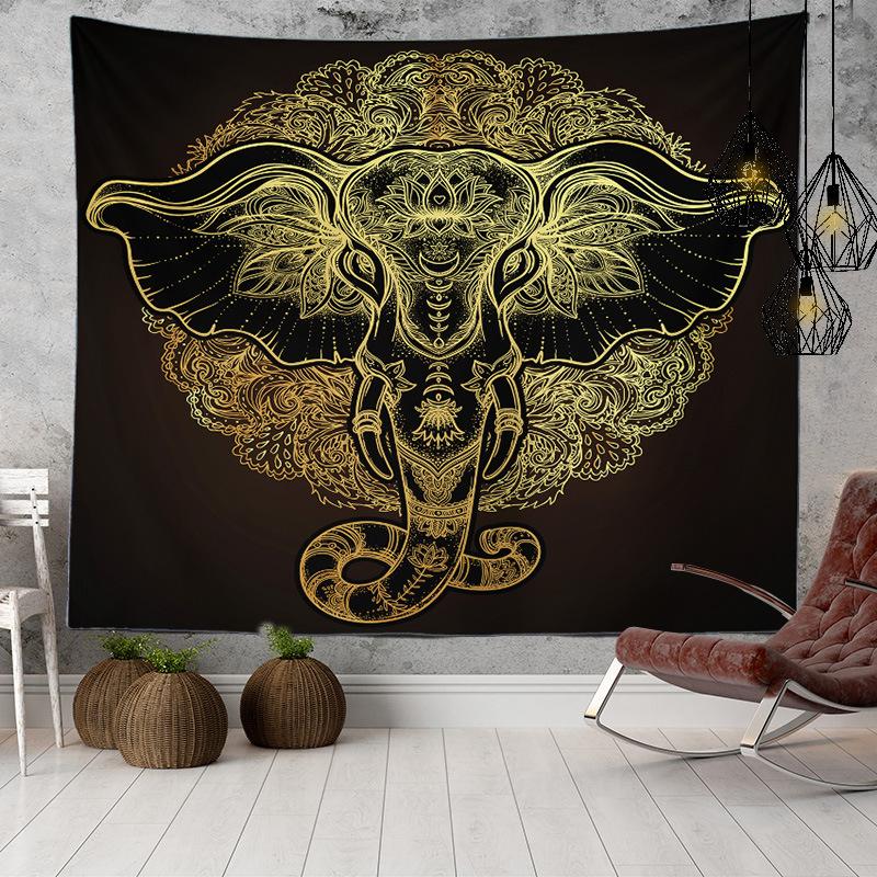 Home Decor Indian Ethnic Tapestry Hanging Elephant Digital Printing Tapestry Living Room Background Cloth Beach Towel