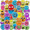 50 Funny Color Emoji Stickers Fun Graffiti Emotional Emotions Luggage Hand Account Waterproof Decorative Stickers