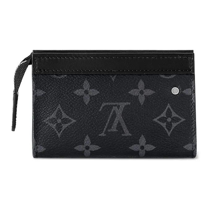 LOUIS VUITTON Voyage Monogram Canvas Zipper Pouch Regular Men's Black