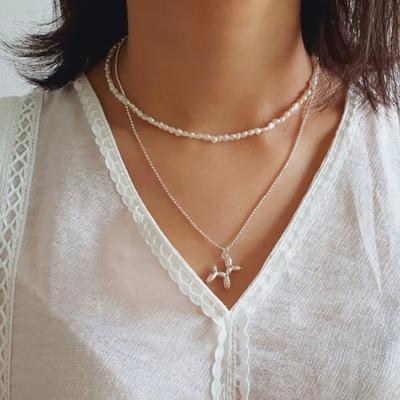 Women's Natural Freshwater Pearl Mini Layered Necklace