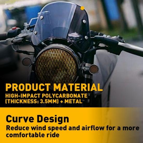 5"-7" Motorcycle Smoked Headlight Fairing Windshield Windscreen Shield EOA