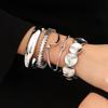 5Pcs/Set Gold Color Punk Geometry Multilayer Bangles Delicate Women's Hand Bracelet  for Women