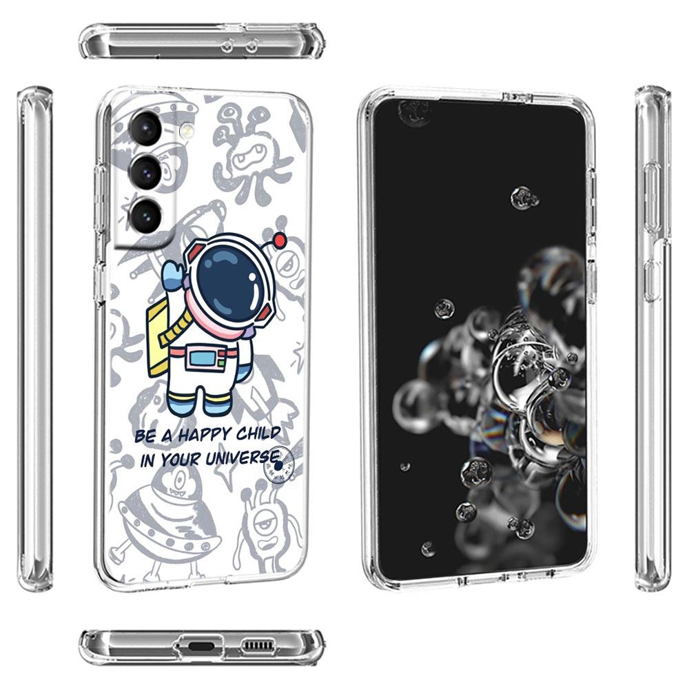 Astronaut Universe Clear Case For Samsung Galaxy S22 S20 FE S21 S10 S9 Plus Note 20 Ultra 10 Lite Transparent Phone Shell