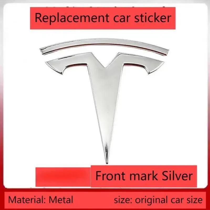 Naklejka Samochodowa 2025 Gorący Metal Dla Tesli - Emblemat Przód Samochodu Emblemat Bagażnika Tylnego Pasuje do Modelu 3 Model Y wymiana logo tył i r