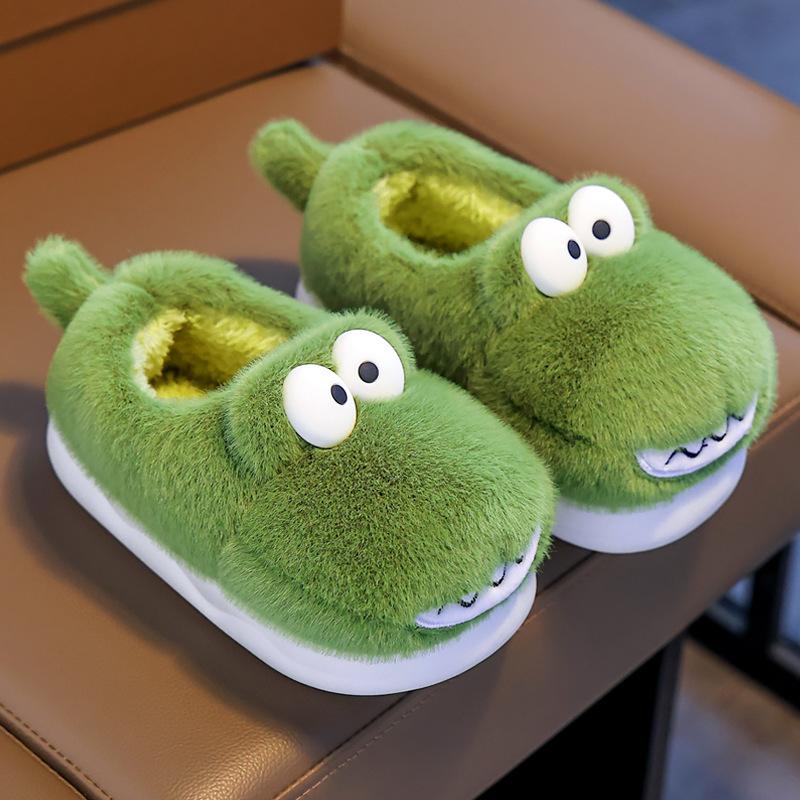 Kinder Herbst- und Winter Niedliche Samt Hausschuhe mit dicker Sohle aus Baumwolle
