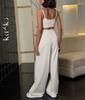 Trendy Women's Two-Piece Sling Vest & Wide-Leg Pants Set