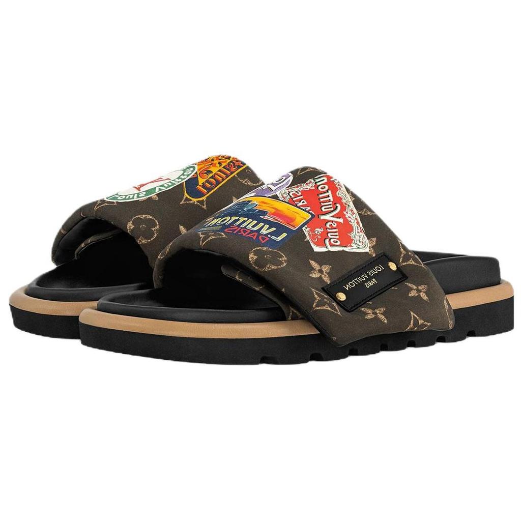 LOUIS VUITTON Slide Slippers Women's Brown 1ACTDS