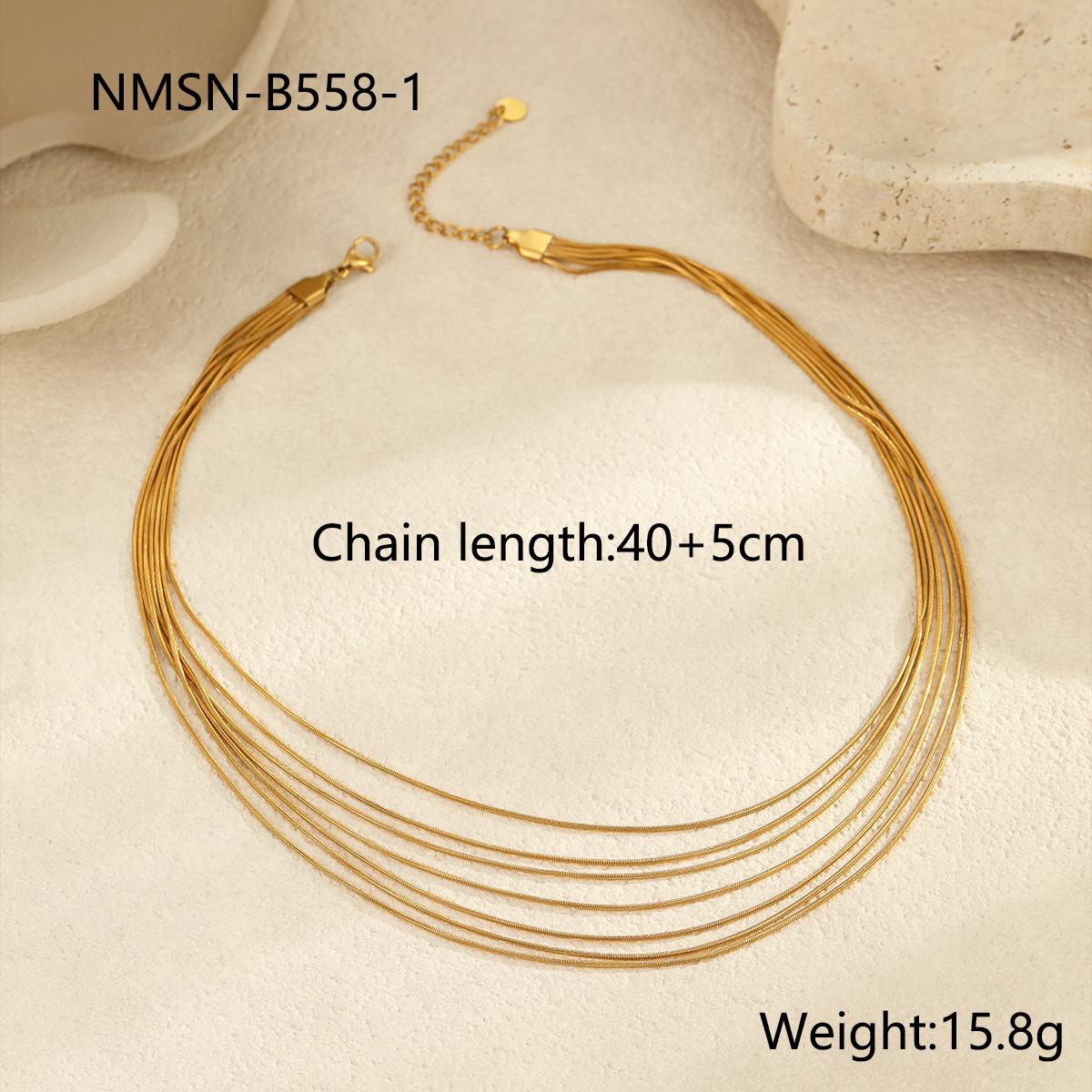 GEMCHIC Women s Multi-Layer Snake Chain Layered Necklace Stainless Steel
