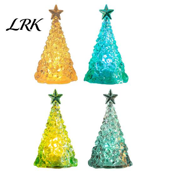 Seasonal Home Decorative Accent Glowing Christmas Tree Night Light, Mini Lighted with Star, Indoor Compact Table Ornament for Party Atmosphere