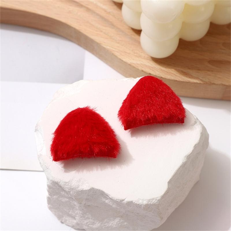 10Pcs Furry Kitten Ears Charm Sewing Plush Ears Appliques Assorted Color for Hair Accessories Clothing Embellishments