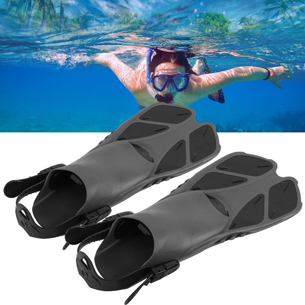 2pcs Adjustable Snorkeling Fins Soft TPR Open Heel Long Diving Flippers for SwimmingMD