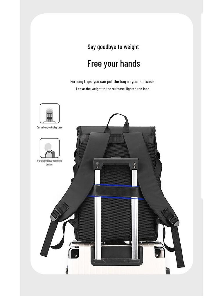 Men's Cross-Border Business Backpack - Large Capacity Travel and Outdoor Bag with Casual Printed Logo