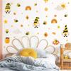 Honey Bumble Bee Gnome Window Clings Glass Wall Stickers Decals Decor for Spring Home Office Party Supplies